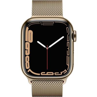 Refurbished Apple Watch serie 7 45mm + Cellular . Stainless steel Gold. Nieuwstaat. 2
