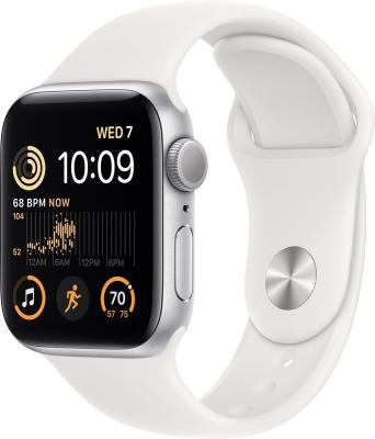 Nieuwe Apple Watch serie SE2 40mm. Zilver. Witte sportband. Nieuw.