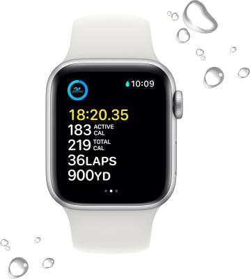 Nieuwe Apple Watch serie SE2 40mm. Zilver. Witte sportband. Nieuw.2