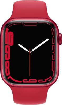 Refurbished Apple Watch serie 8 41mm. Rood aluminium, rode sportband. Nieuwstaat.4