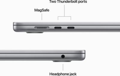 Nieuwe Macbook Air 15inch Space Grey, Apple M2, 8Gb RAM, 512Gb SSD. Nieuw, los toestel.