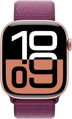 Nieuwe Apple Watch serie 10 46mm Rose gold met plum geweven band. Nieuw, geopende doos.