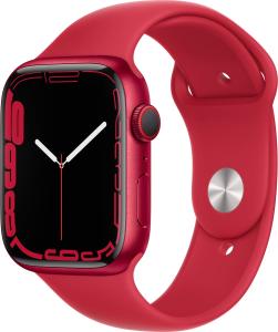 Refurbished Apple Watch serie 8 41mm. Rood aluminium, rode sportband. Nieuwstaat.