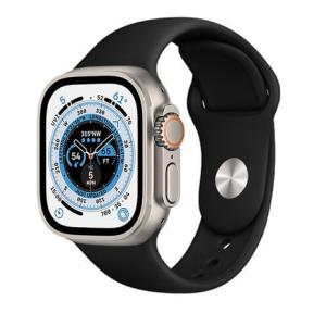 Refurbished Apple Watch ULTRA 49mm + cellular. Silicone zwarte band. Nieuwstaat.