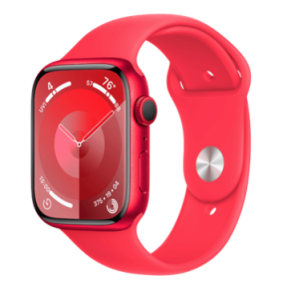 Nieuwe Apple Watch serie 9 45mm Product Red (Rood) aluminium Rode sportband + Cellular. Nieuw, geopende doos.